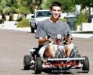 David riding the EV Go-Cart