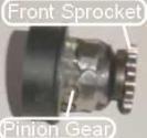 Front Sprocket welded to pinion gear