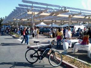 Bike in front of De Anza solar system