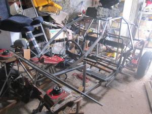 Part-built, windscreen housing in place