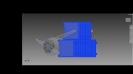 3D CAD mockup of frame braces, motor and