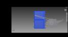 3D CAD mockup of frame braces, motor and